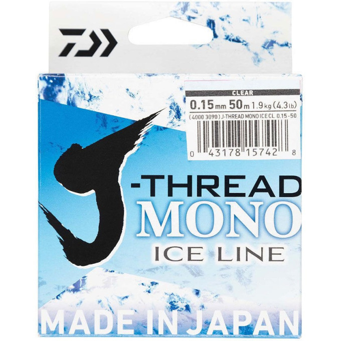 Леска DAIWA J-Thread Mono Ice Line 50м 0,13мм (прозрачная) 40003089